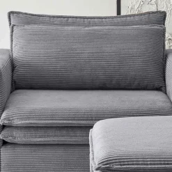 XL Sessel mit Hocker in Anthrazit - Ruffos (zweiteilig)^Wohnen New