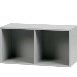 Wohnen 81x41x35 2 Fächer Regal in Grau lackiert - Lanik