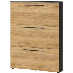 Wohnen 100x129x19 3 Klappen Schuhschrank in Wildeiche NB - Catrizia
