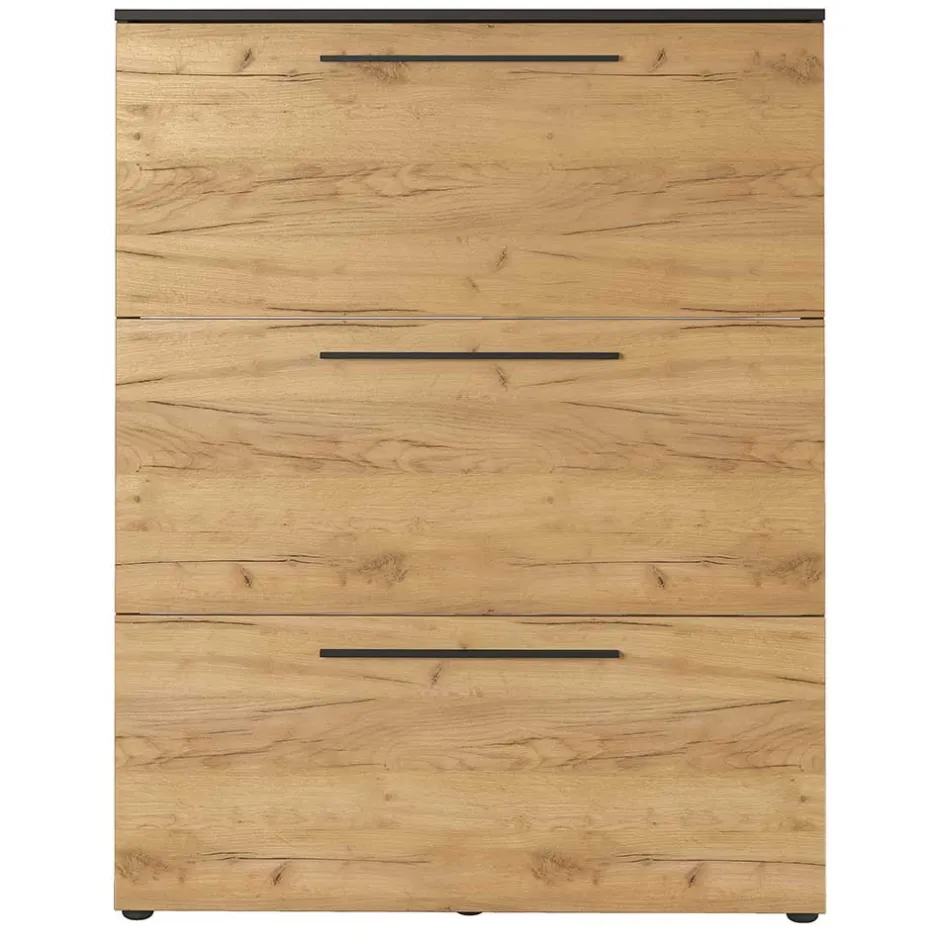 Wohnen 100x129x19 3 Klappen Schuhschrank in Wildeiche NB - Catrizia