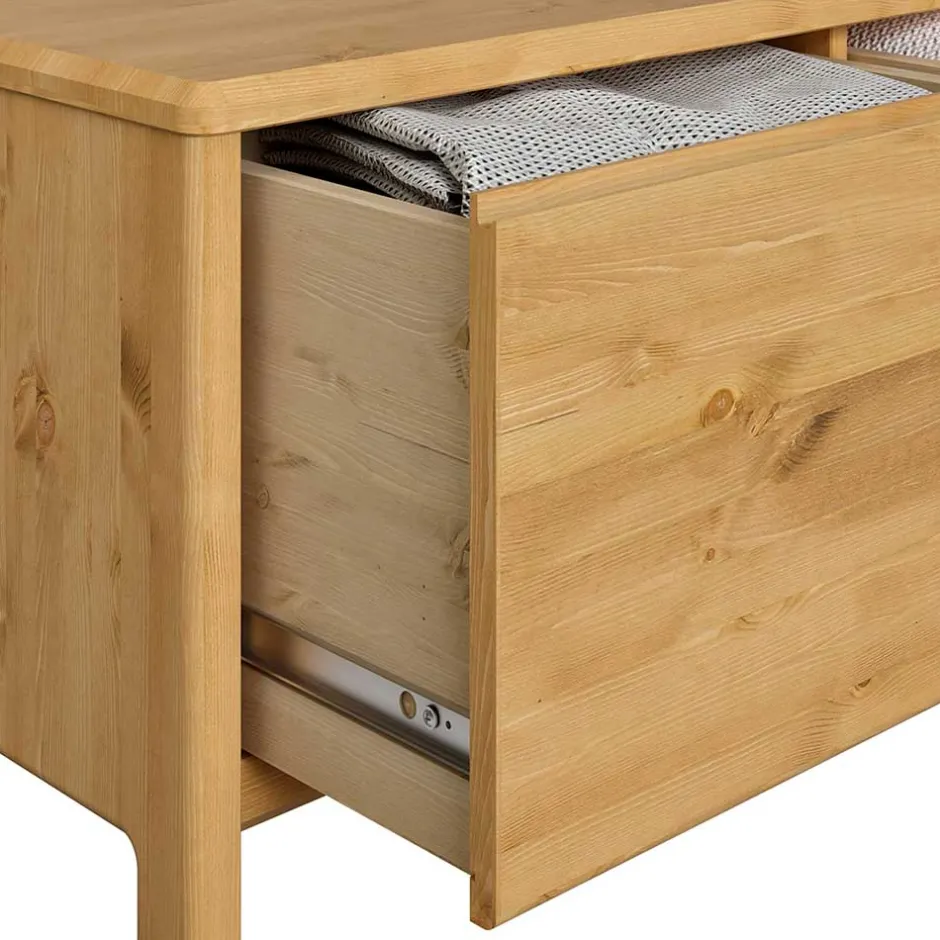 Wohnen 98x48x34 2 Schubladen Kommode aus Kiefer - Etvina