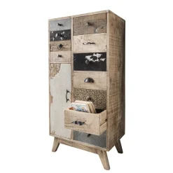 Wohnen 55x110x33 Altholz Hochkommode mit 11 Schubladen - Conville