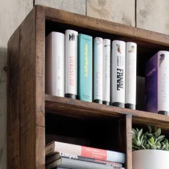 Wohnen 90x190x35 Altholz Regal mit acht Fächern - Bahiro