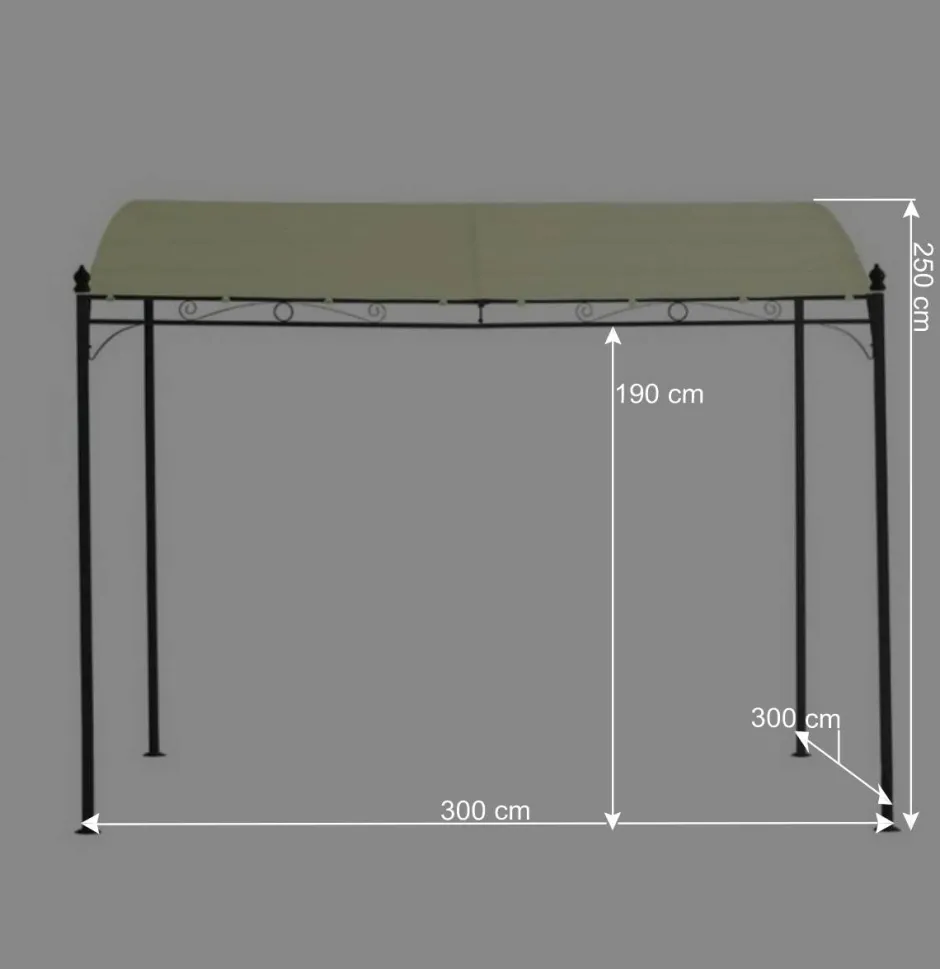 300x250x300 Anbaupavillon in Creme Textil - Natsonai^Wohnen New