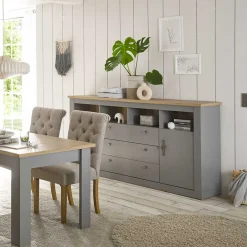 198x104x44 Anrichte in Lichtgrau & Eiche Optik - Buleta^Wohnen Best