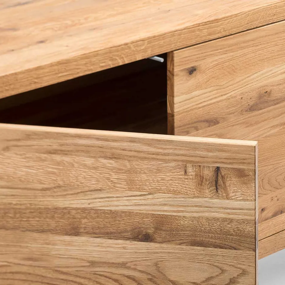 Wohnen 180x75x45 Asteiche Sideboard mit Metallfüßen - Ventida