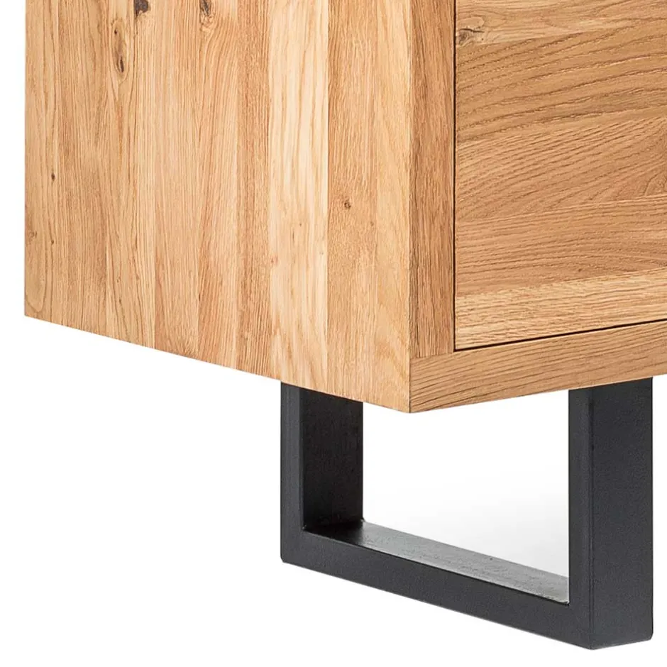 Wohnen 180x75x45 Asteiche Sideboard mit Metallfüßen - Ventida
