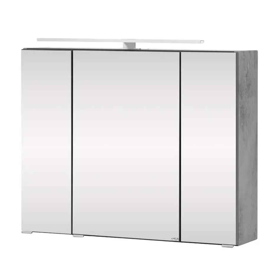 Wohnen 80x64x20 Bad Hängeschrank mit Spiegeltüren - Dastroz