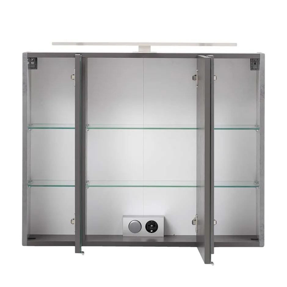 Wohnen 80x64x20 Bad Hängeschrank mit Spiegeltüren - Dastroz