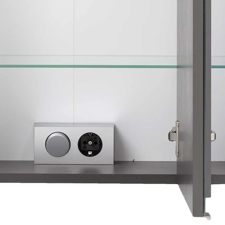 Wohnen 80x64x20 Bad Hängeschrank mit Spiegeltüren - Dastroz