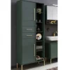 Wohnen 67x184x33 Bad Hochschrank in Dunkelgrün & Gold - Aqua