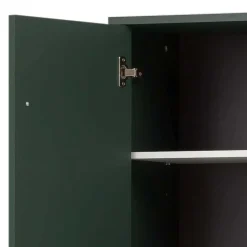 Wohnen 67x184x33 Bad Hochschrank in Dunkelgrün & Gold - Aqua