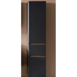 40x185x35 Bad Hochschrank in Grau mit Wildeiche - Agiruan^Wohnen Hot