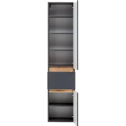40x185x35 Bad Hochschrank in Grau mit Wildeiche - Agiruan^Wohnen Hot
