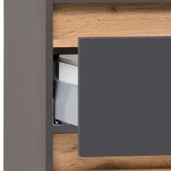 40x185x35 Bad Hochschrank in Grau mit Wildeiche - Agiruan^Wohnen Hot