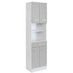 Wohnen 50x190x35 Bad Hochschrank in Hellgrau & Weiß - Girios