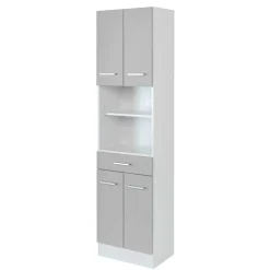 Wohnen 50x190x35 Bad Hochschrank in Hellgrau & Weiß - Girios