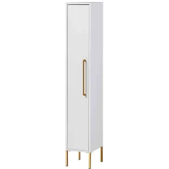 Wohnen 25x155x30 Bad Hochschrank in Weiß & Gold - Nuszaleva