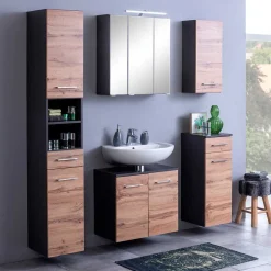 Wohnen 30x180x35 Bad Hochschrank mit Wildeiche Front - Ishes