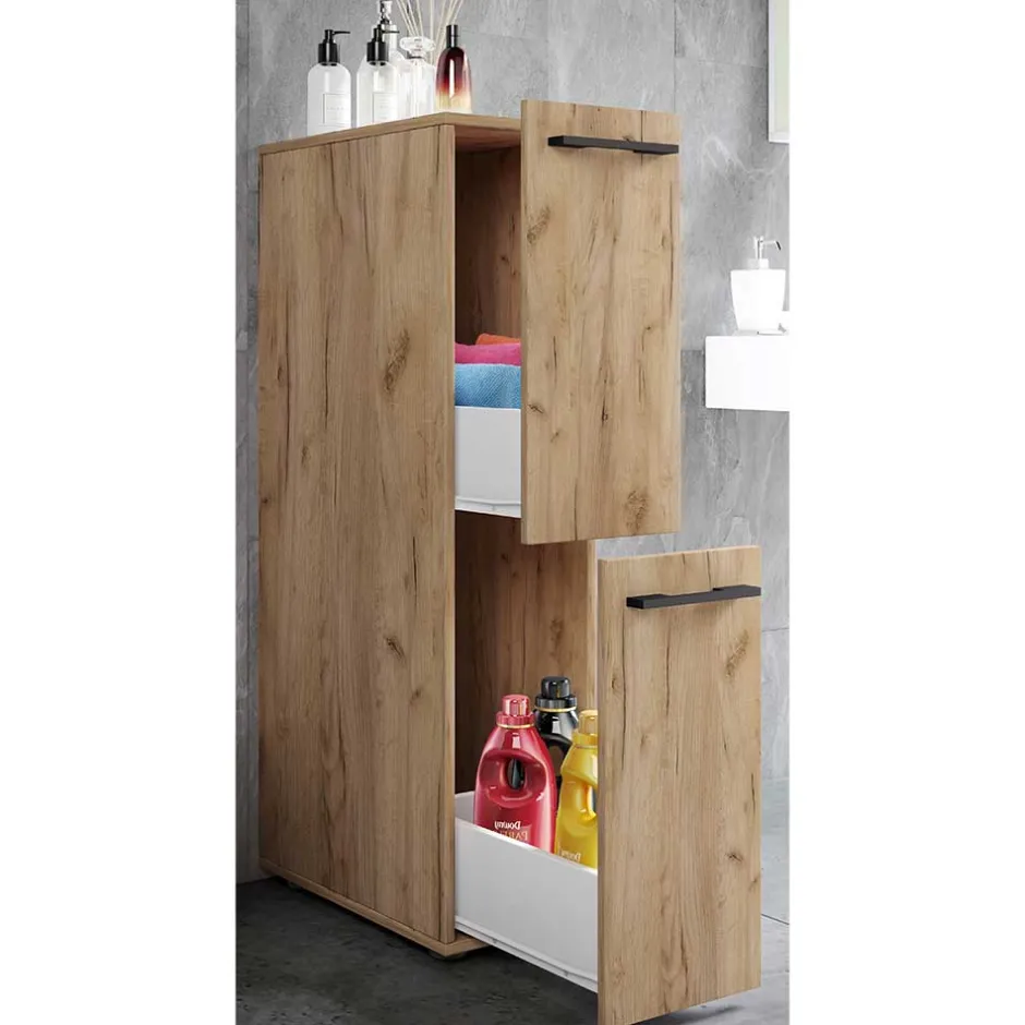 Wohnen 25x110x50 Bad Nischenschrank mit 2 Auszügen - Naico