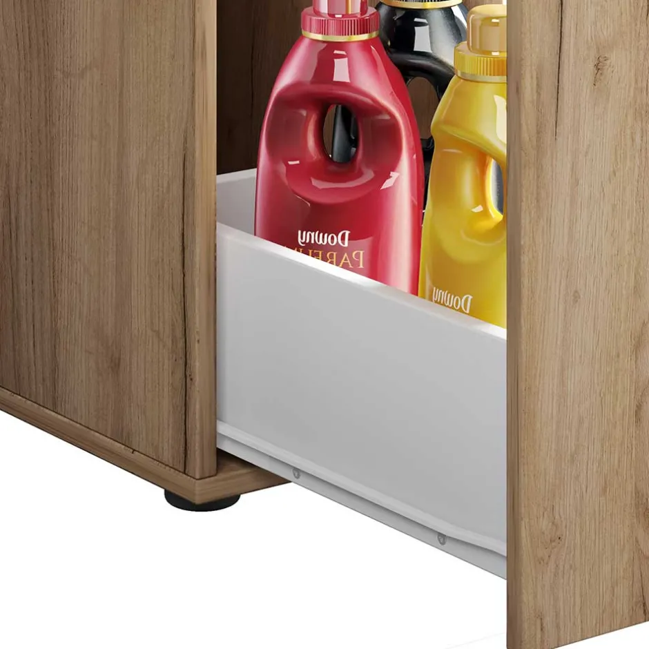 Wohnen 25x110x50 Bad Nischenschrank mit 2 Auszügen - Naico