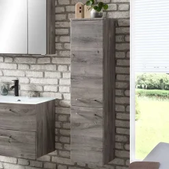 30x135x35 Bad Seitenschrank in Eiche Grau - Svegaria^Wohnen Hot