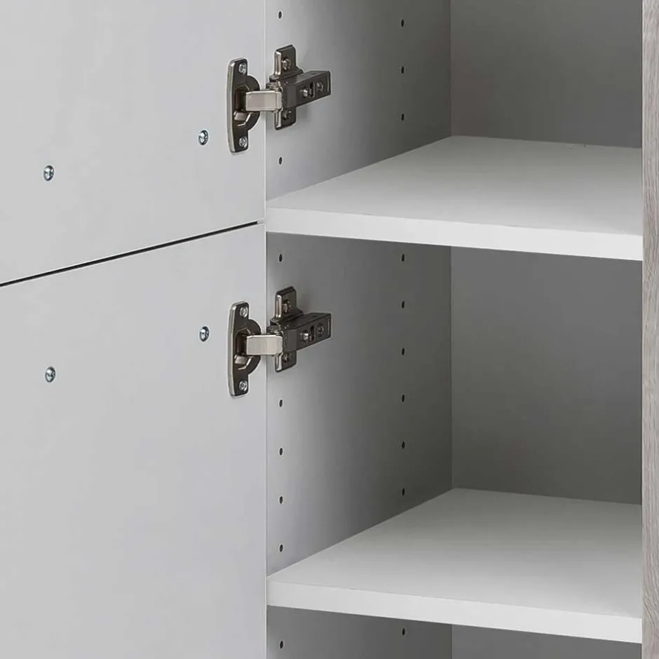 30x135x35 Bad Seitenschrank in Eiche Grau - Svegaria^Wohnen Hot