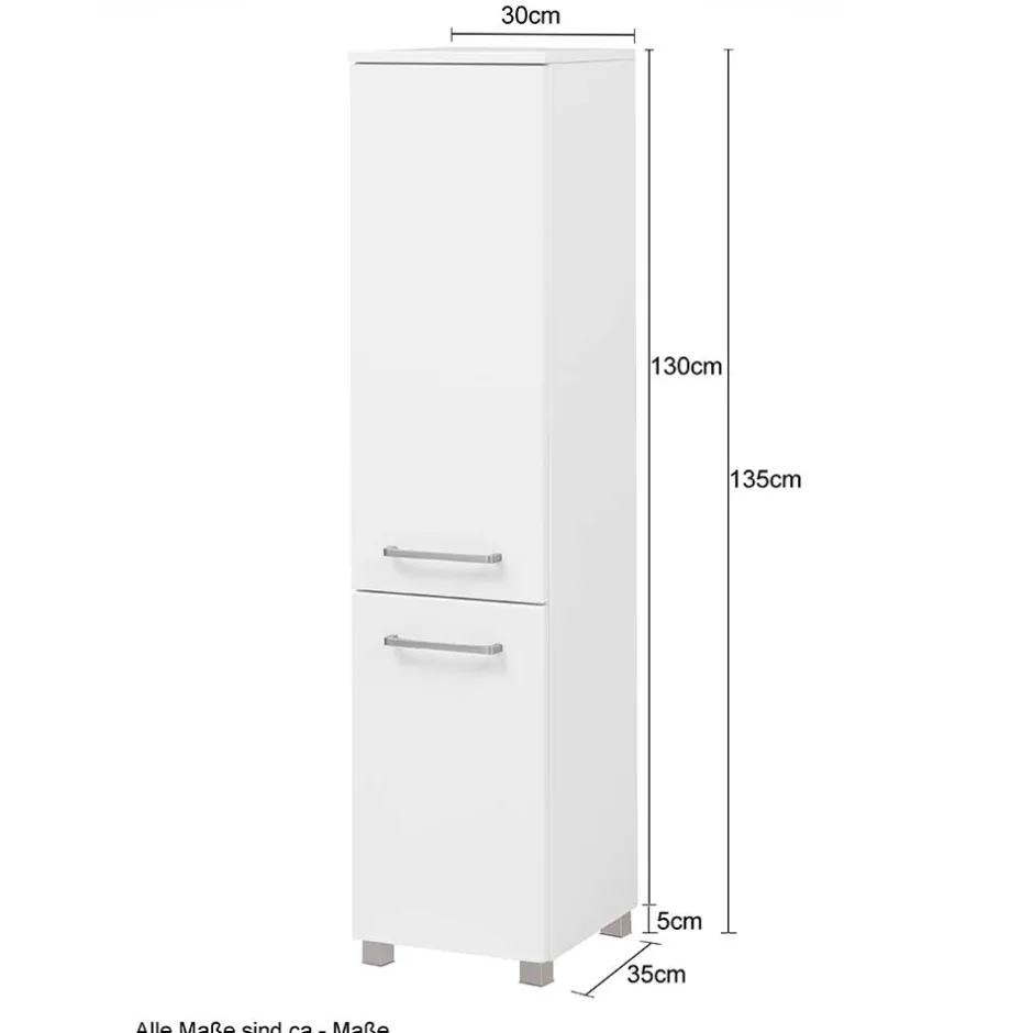 30x135x35 Bad Seitenschrank in Eiche Grau - Svegaria^Wohnen Hot