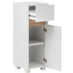 Wohnen 31x85x33 Bad Unterschrank mit Tür & Schublade - Etravia