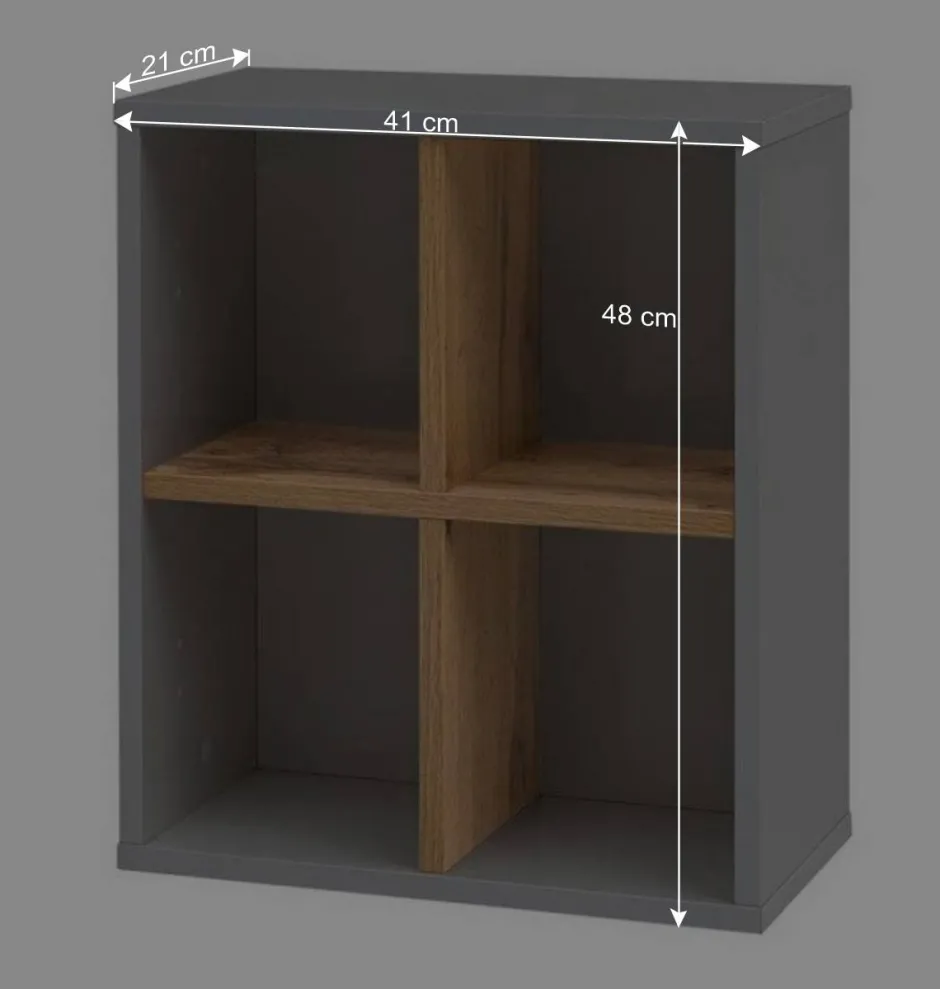 41x48x21 Bad Wandregal mit 4 Fächern - Nienzo^Wohnen