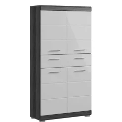 Wohnen 74x141x31 Badezimmer Highboard mit 4 Türen & Schublade - Nancys