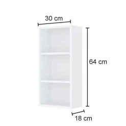 Wohnen 30x64x18 Badezimmer Hängeregal mit drei Fächern - Lemnas