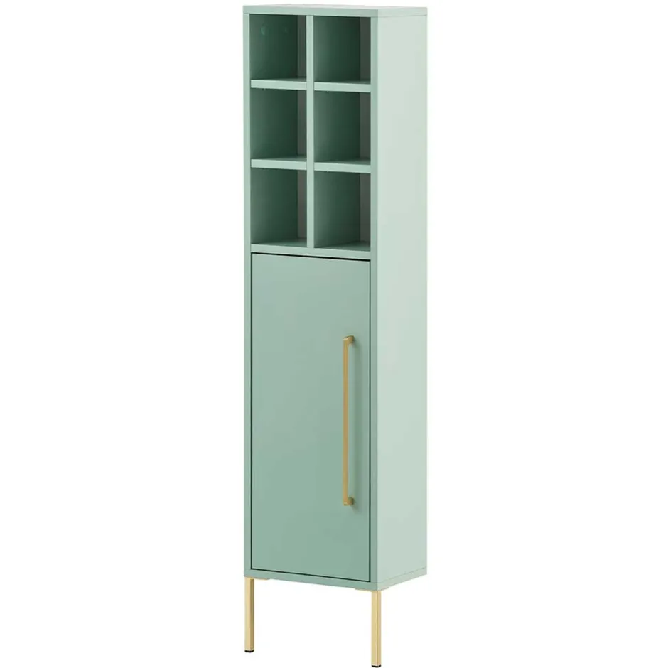 Wohnen 31x131x22 Badschrank in Mintgrün & Gold - Aparcian