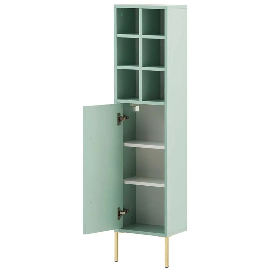 Wohnen 31x131x22 Badschrank in Mintgrün & Gold - Aparcian