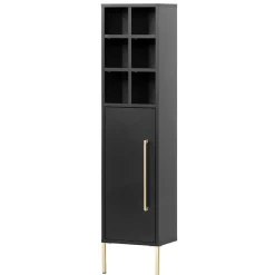 Wohnen 31x131x22 Badschrank in Schwarz & Gold - Vulcanisa