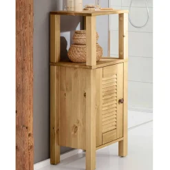 34x86x30 Badschrank mit Lamellentür & Ablage - Zavieca I^Wohnen