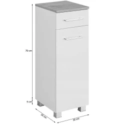 Wohnen 30x97x35 Badschrank mit Schublade & Tür - Tonra