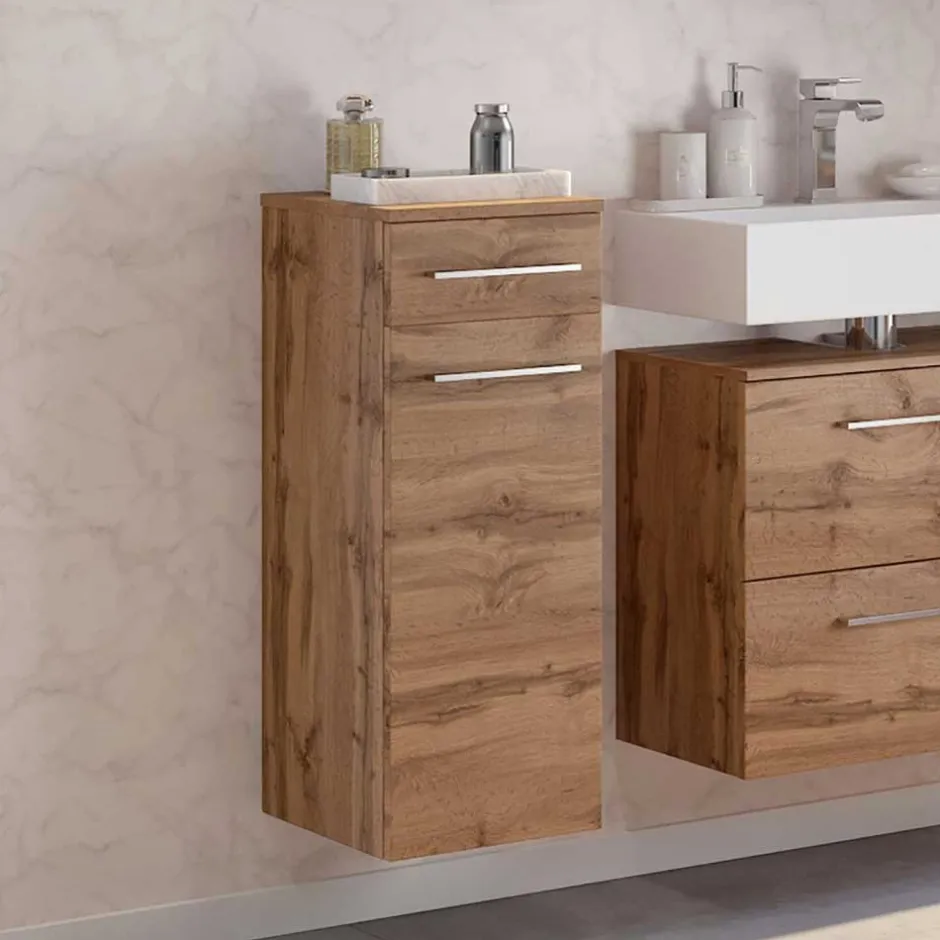 Wohnen 30x79x35 Bad-Unterschrank mit einer Schublade - Lemnas