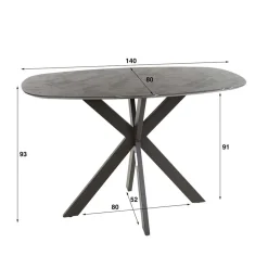 Wohnen 140x93x80 Bartisch in Bootsform - Yonella