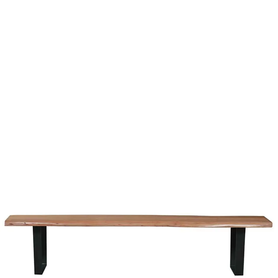 Wohnen 150x46x40 Baumkante Bank mit Bügelgestell - Beataz