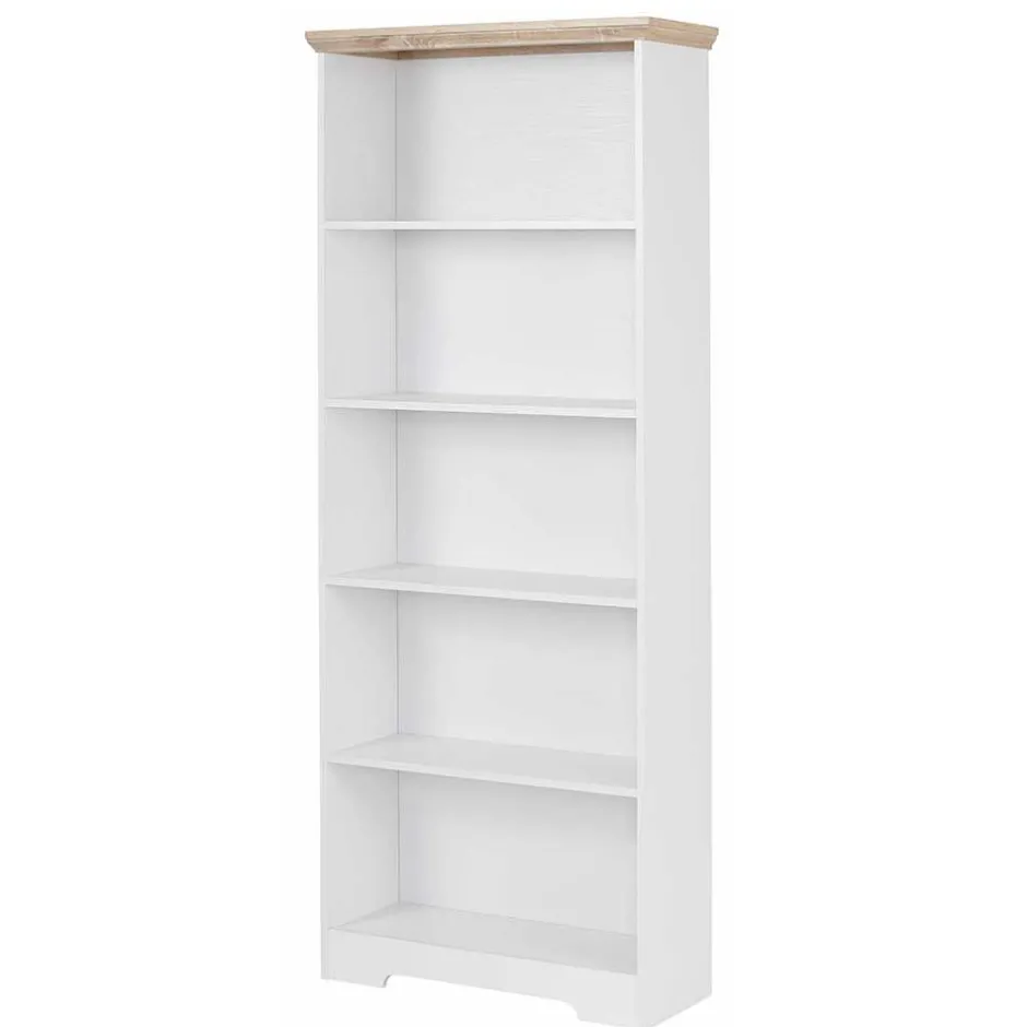 Wohnen 75x180x30 Bücher Regal mit fünf Fächern - Akedra