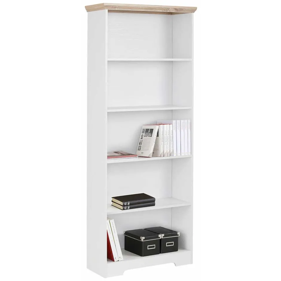 Wohnen 75x180x30 Bücher Regal mit fünf Fächern - Akedra
