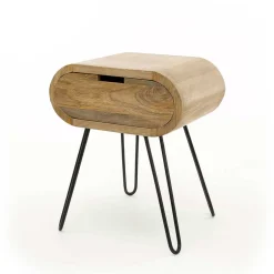 50x60x35 Beistelltisch aus Holz ovale Form - Buleta^Wohnen Discount