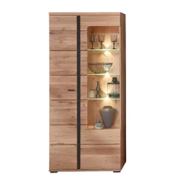 90x203x38 Beleuchtete Vitrine teilmassiv - Mattadore^Wohnen New