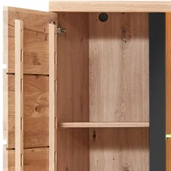 90x203x38 Beleuchtete Vitrine teilmassiv - Mattadore^Wohnen New