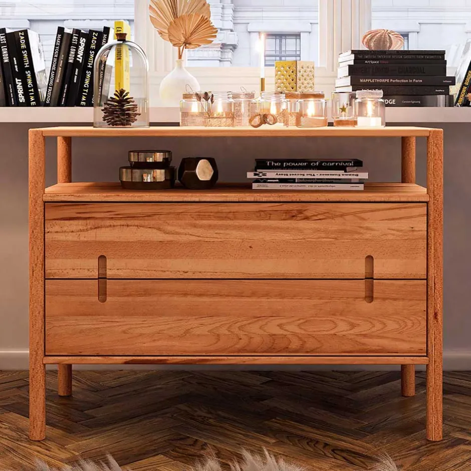 Wohnen 108x84x46 Breite Hochkommode mit Fach - Indrya