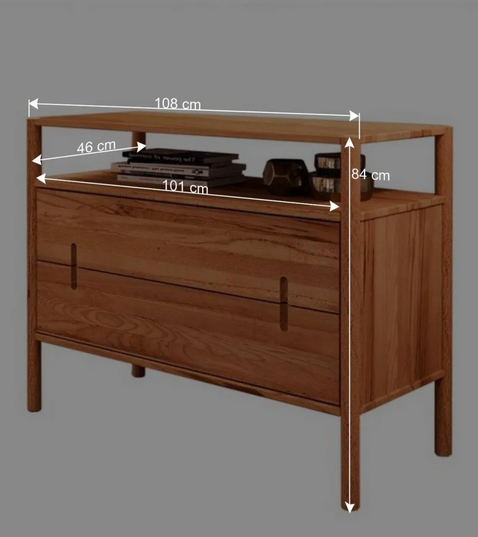 Wohnen 108x84x46 Breite Hochkommode mit Fach - Indrya