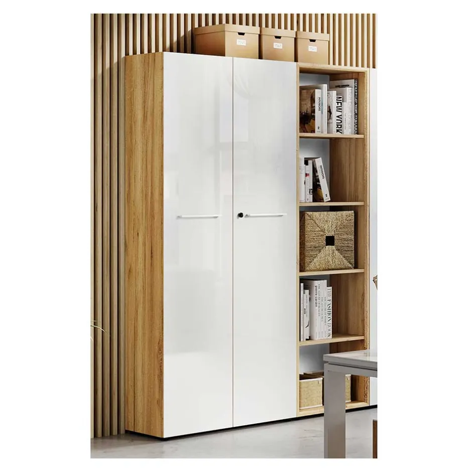 80x196x37 Büroschrank & Regal Kombi - Laszlo (zweiteilig)^Wohnen Discount