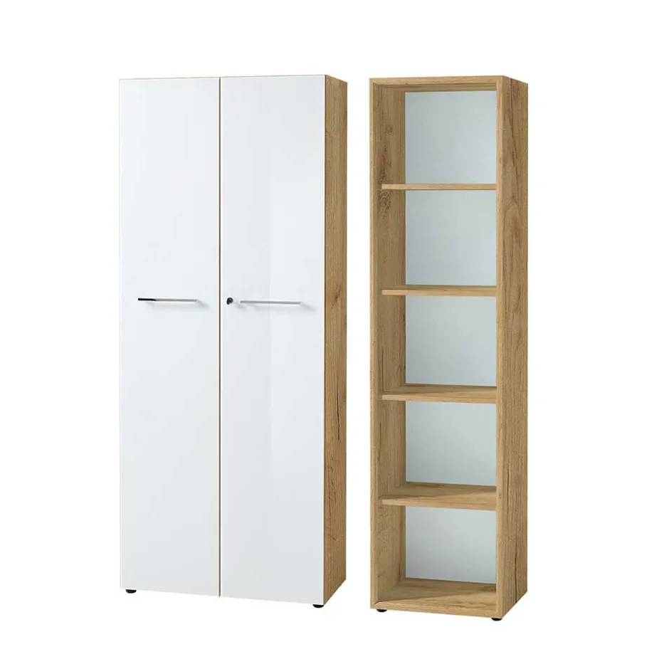 80x196x37 Büroschrank & Regal Kombi - Laszlo (zweiteilig)^Wohnen Discount