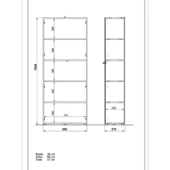 80x196x37 Büroschrank & Regal Kombi - Laszlo (zweiteilig)^Wohnen Discount